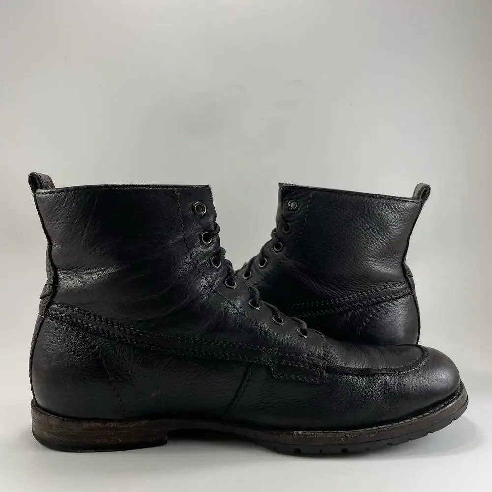 Frye Phillip Lug Lace Up Boot Leather Mens Size 10 D Combat Moc Toe 87901
